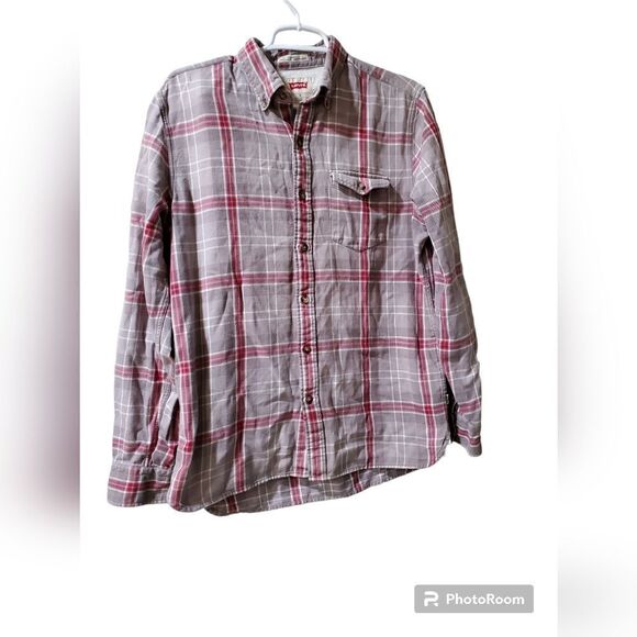 Levis button up mens size med standard fit plaid casual long sleeve button down - Picture 1 of 7